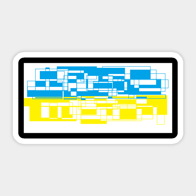 blue yellow rectangle square flag war ukraine Sticker by megadent